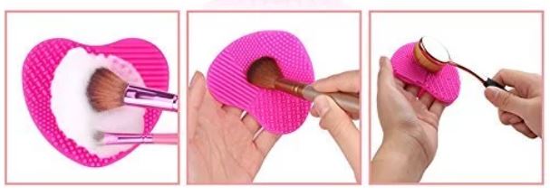 Makeup Brush Cleaner Silicone Sponge Heart Finger Glove