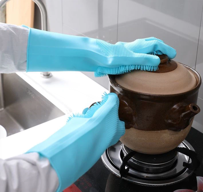 Custom Disposable Silicone Gloves With Wash Scrubber