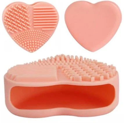 Makeup Brush Cleaner Silicone Sponge Heart Finger Glove
