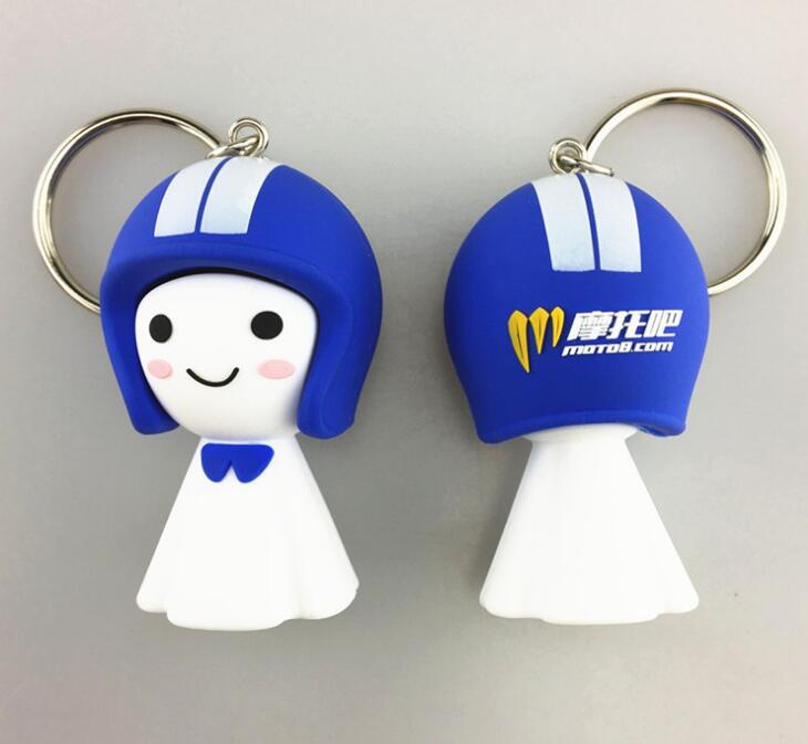 3D Helmet Doll Keychain Silicone Cartoon Anime Keychain