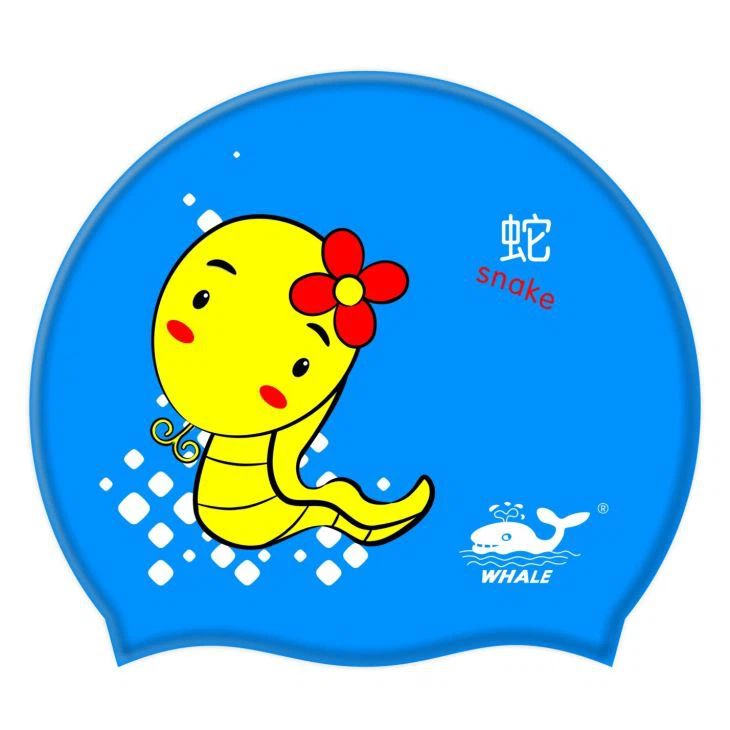 Kid Printed Logo Silicone Swim Caps