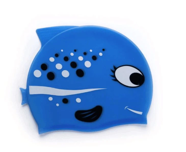 Kid Sizes Silicone Cartoon Fish Swimming Cap