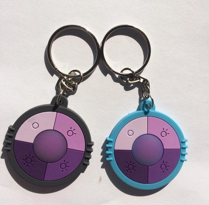 New Product Round Shape 3d Pvc Rubber Keychain