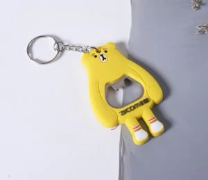 2D Cute Bear Pvc Meddal Plastig Potel Agorwr Keychain