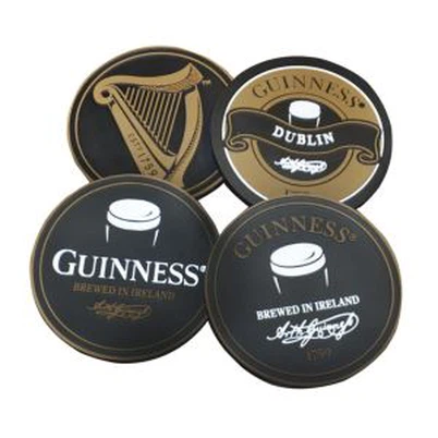 Matiau Cwrw Coasters PVC boglynnog meddal gwrth-lithro