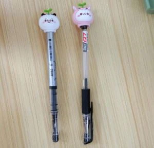Cute Glaswellt Doll Silicone Stereo Pen Set PVC Pencil Cap 3D