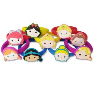 Modrwyau Gwallt Elastig Gyda Swyn Blodau Ffrwythau Enfys