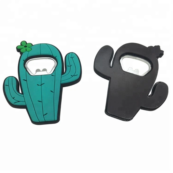 Promotional Magnetic Soft PVC Cactus Bottle Opener