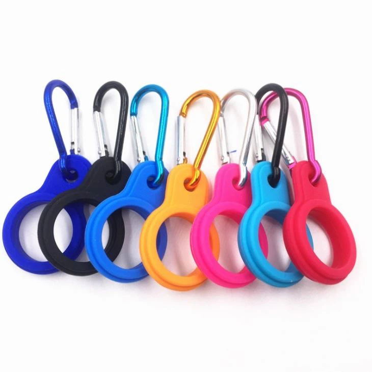 Silicone Water Bottle Buckle With Carabiner Hook For Camping Hiking
