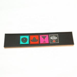 Hysbysebu Mat Bar Gwrth-ddŵr Rwber Gyda Logo Tequila