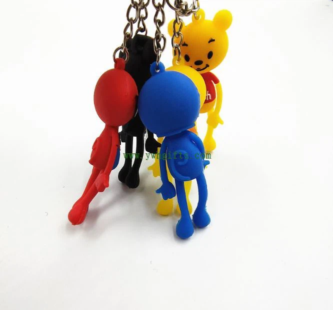 Cartoon Doll Key Holder 3D Figure PVC Rubber Keychain Silicone Keyrings