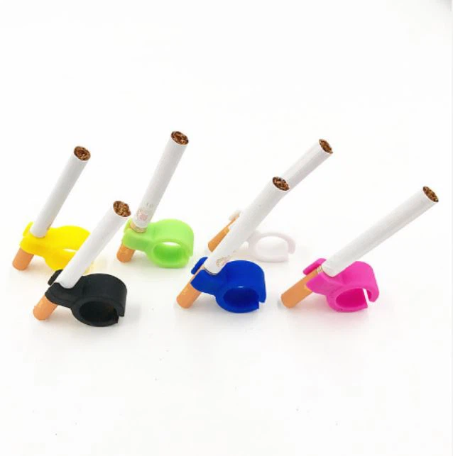 Gradd Bwyd Silicone Cigarette Finger Ring Holder Silicone Smoking Clip