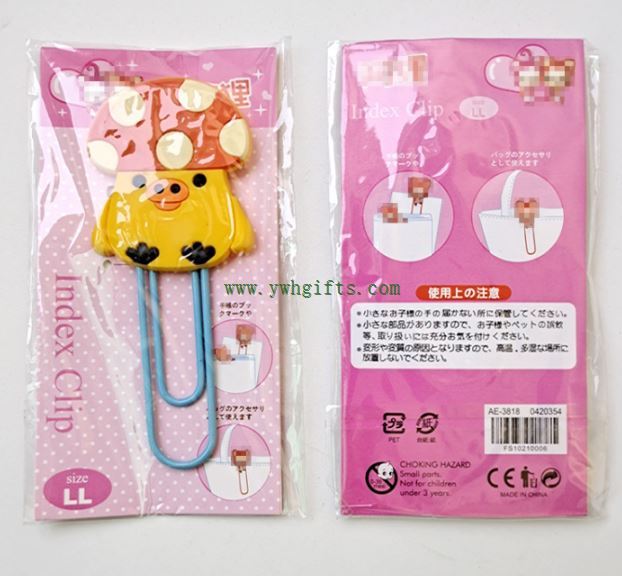 Promotion Gifts Cartoon 3D Pvc Bookmark Rubber Clip