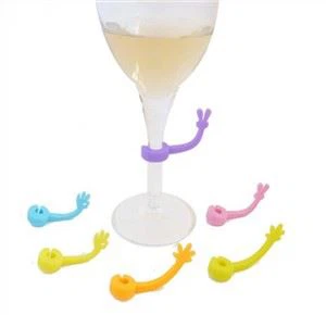 Marcwyr DiodYdd Nadolig 3D Silicone Wine Glass Marciwr Cwpan Cwrw Marciwr