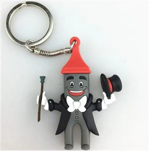 Cadwyni Allweddol PVC Plastig Meddal Ffigur Allweddol Silicone Key Holder